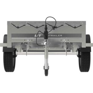 Remorque légère Garden Trailer 200 Kipp avec roue jockey, châssis H-0 et bâche plate grise