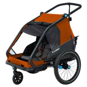 CUBE Double CMPT Kinder Remorque Vélo Enfants - X Actionteam - grey´n´orange
