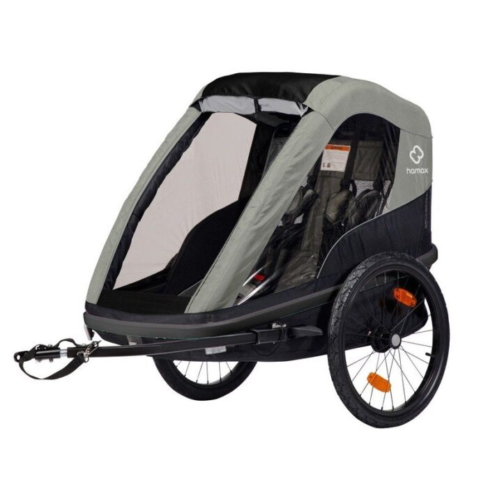 Hamax Remorque Vélo pour 2 Enfants - Avenida - vert olive Hamax Remorque Vélo pour 2 Enfants - Avenida - vert olive