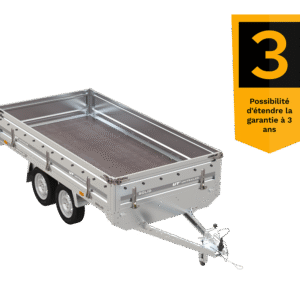 Remorque 2 essieux 304×153 UNITRAILER SOLID 300/2 PTAC 750 kg