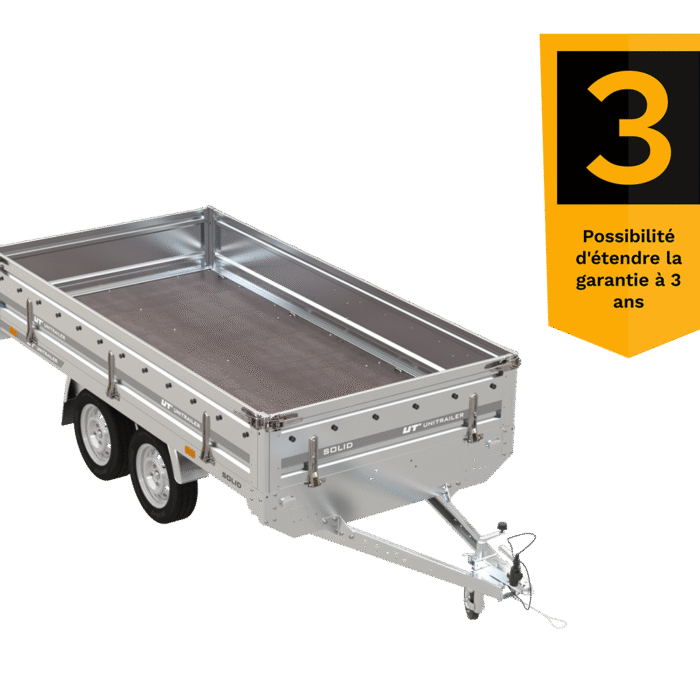 Remorque 2 essieux 304×153 UNITRAILER SOLID 300/2 PTAC 750 kg Remorque 2 essieux 304×153 UNITRAILER SOLID 300/2 PTAC 750 kg